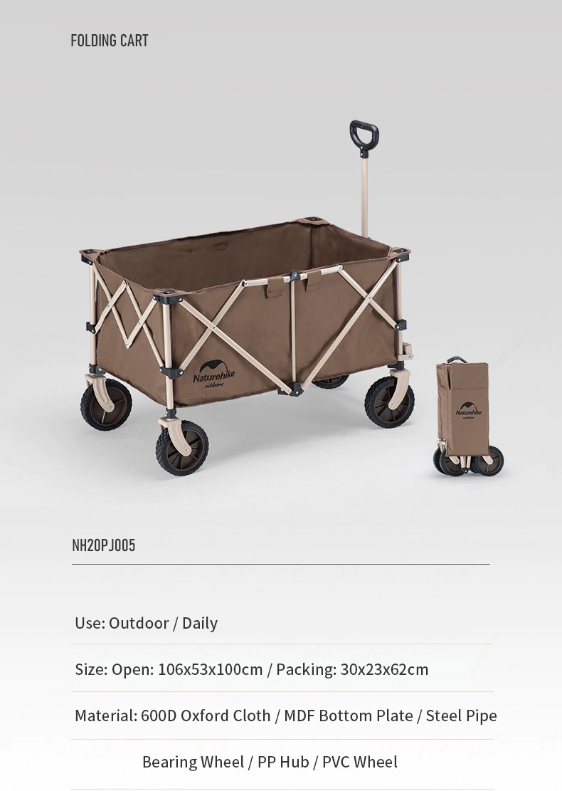 Xe kéo dã ngoại NatureHike TC02 NH20PJ005 193L - Bánh xe nhỏ - Ảnh 7