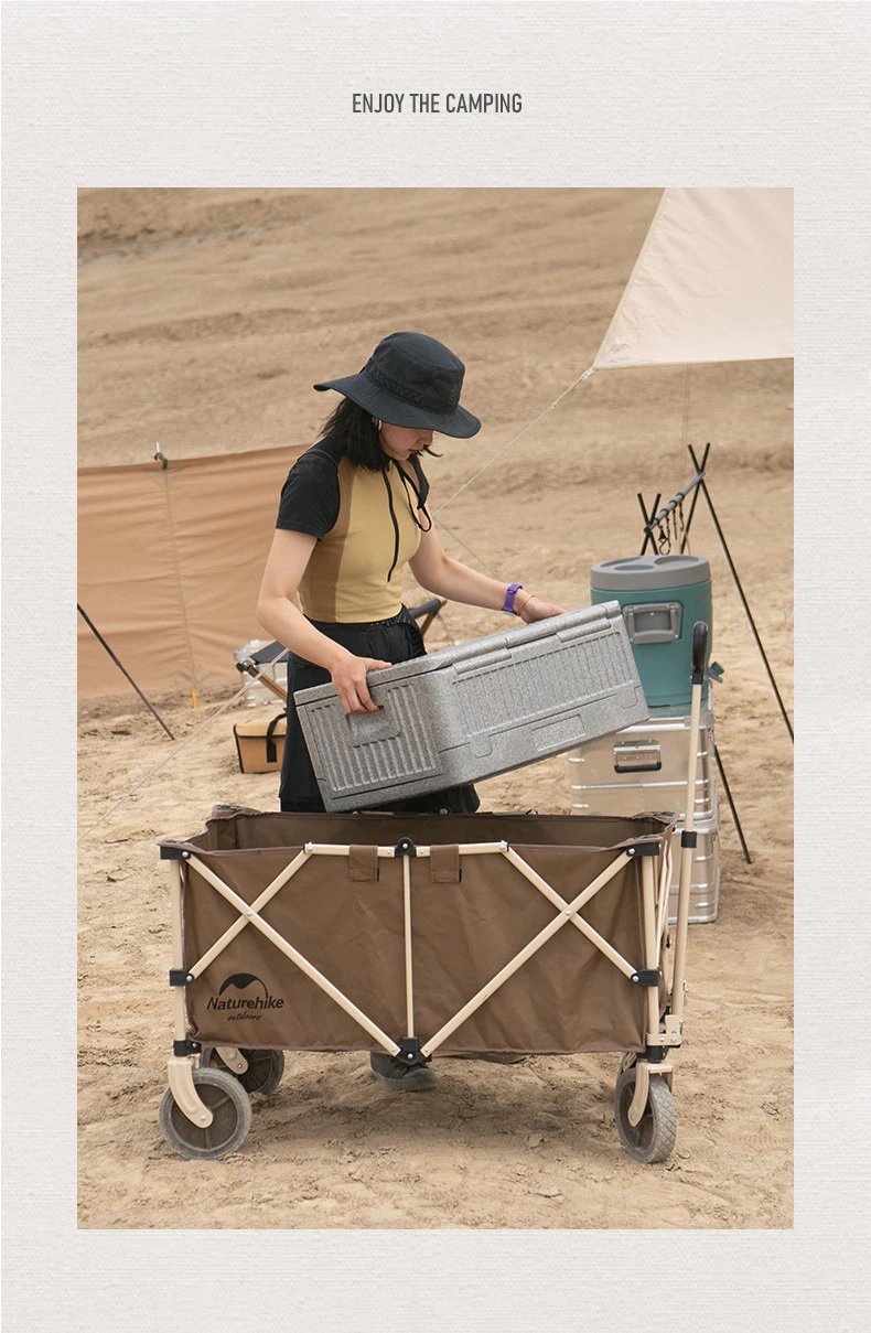 Xe kéo dã ngoại NatureHike TC02 NH20PJ005 193L - Bánh xe nhỏ - Ảnh 3