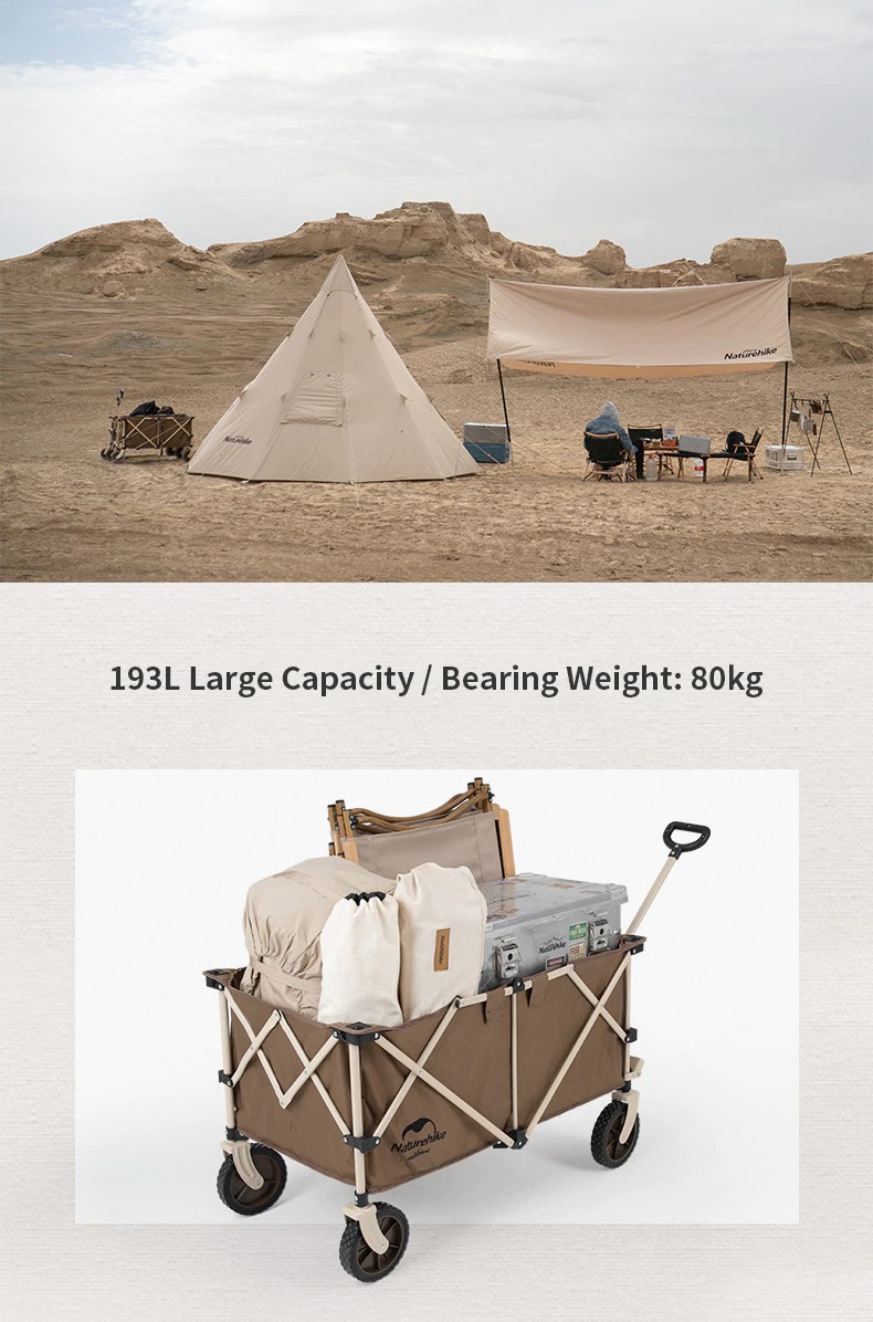 Xe kéo dã ngoại NatureHike TC02 NH20PJ005 193L - Bánh xe nhỏ - Ảnh 10