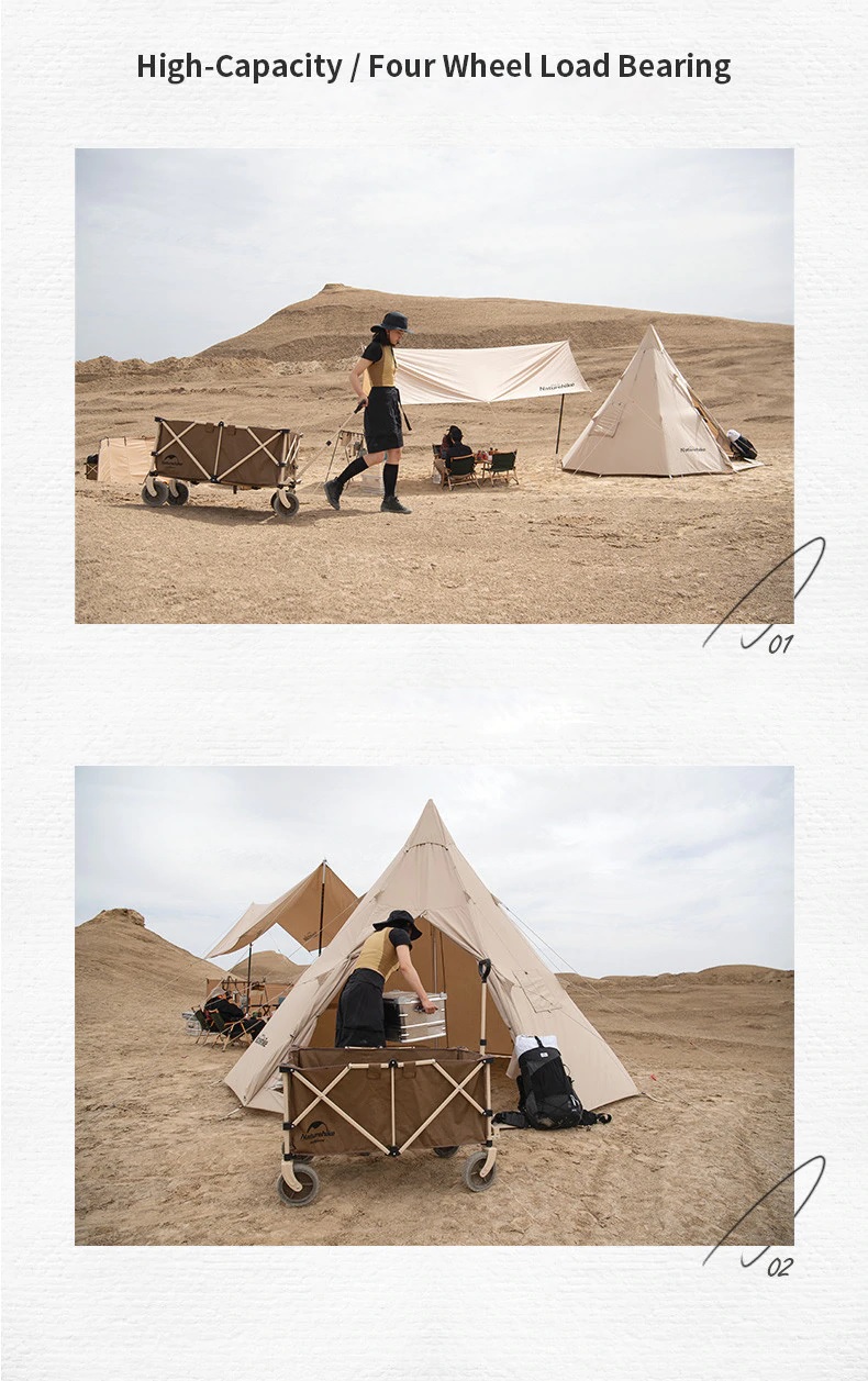 Xe kéo dã ngoại NatureHike TC02 NH20PJ005 193L - Bánh xe nhỏ - Ảnh 11