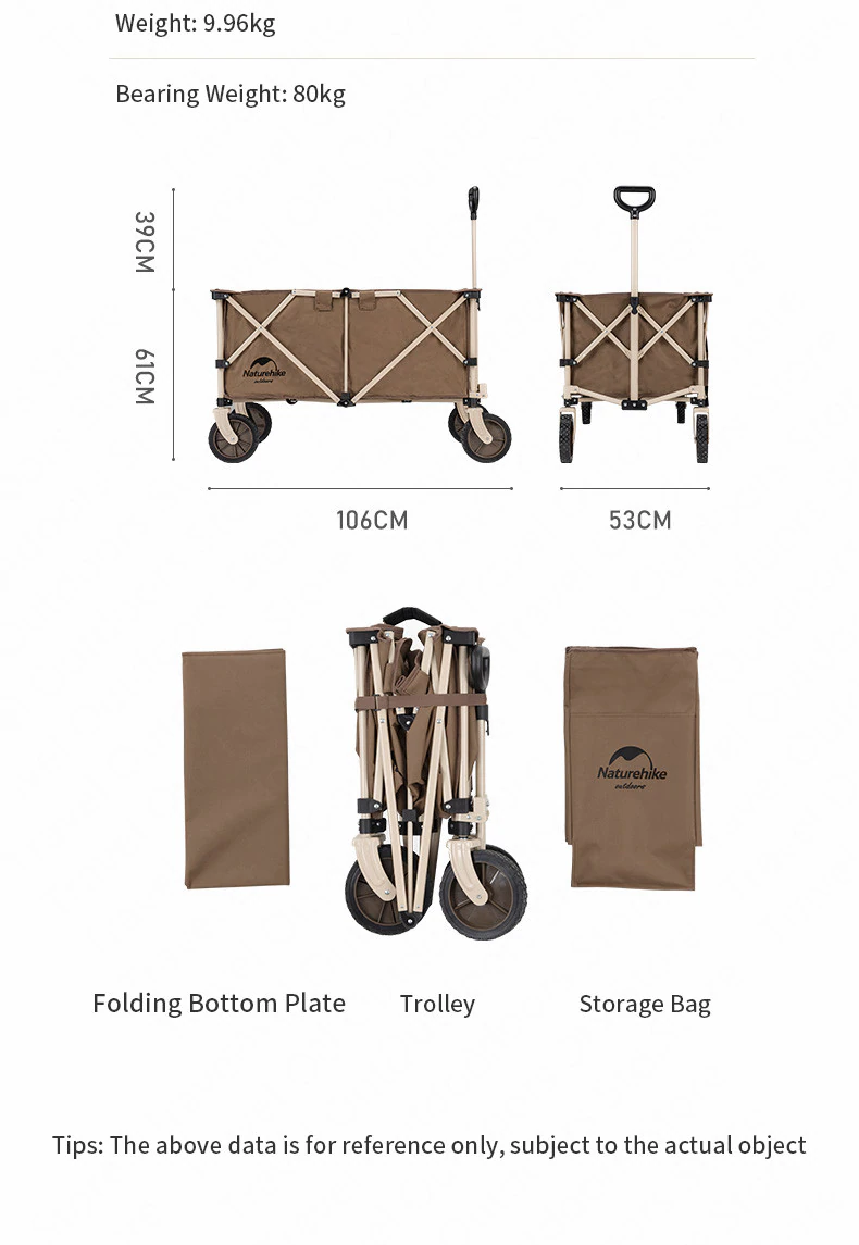 Xe kéo dã ngoại NatureHike TC02 NH20PJ005 193L - Bánh xe nhỏ - Ảnh 8